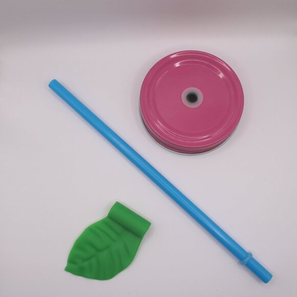 Target Bullseye Flamingo Novelty Drinking Jar with Straw and Fake Leaf - Picture 4 of 6